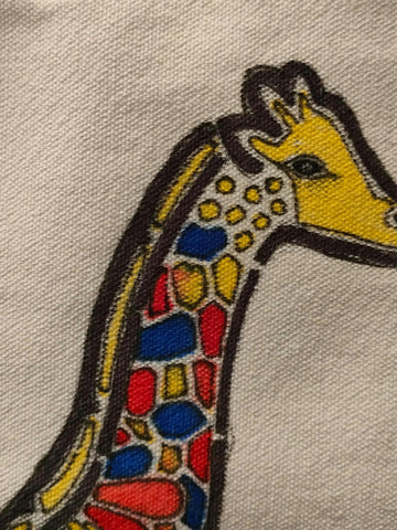 New Hand Painted Canvas Tote Bag ... Colourful Giraffe