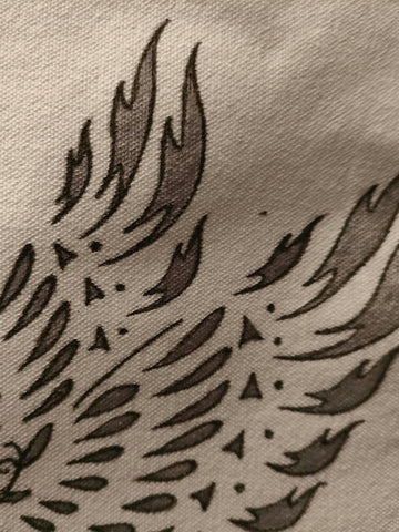 New Hand Painted Canvas Tote Bag ... Grey Eagle Stenciled Design