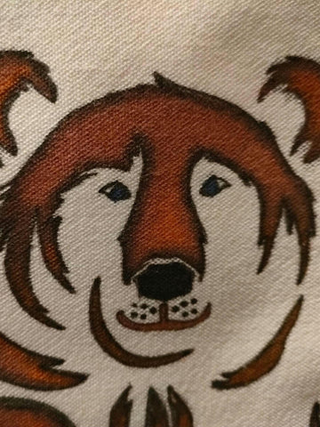 New Hand Painted Canvas Tote Bag ... Brown Bear